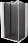 MEXEN/S - Velár sprchovací kút, posuvné dvere 90 x 80, grafit, meď kartáčovaná 871-090-080-41-65