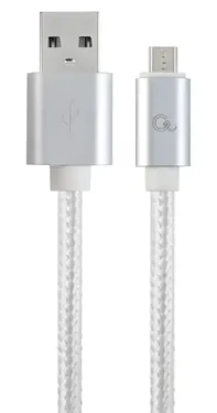 Cablexpert USB-A - Micro-USB strieborná / USB kábel / opletený / 1,8 m (CCB-mUSB2B-AMBM-6-S)
