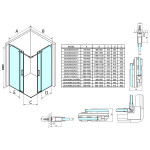 GELCO DRAGON BLACK posuvné dvere pre rohový vstup 800 číre sklo, GD4280B GD4280B