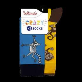Veselé ponožky 2 páry CRAZY SOCKS 2x - BELLINDA - sivé 43 - 46