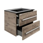 Kúpeľňová skrinka s čiernym umývadlom SAT Cube Way 60x53x46 cm dub wellington mat CUBE46602DWMODC CUBE46602DWMODC