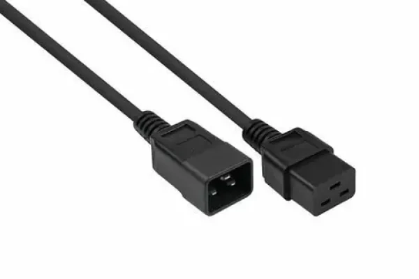 Kabelmeister Predlžovací kábel C20-C19 čierna 5m / Napájací kábel / 16A / 250V / H05VV-F / 1,5mm2 (SK2090-S050)