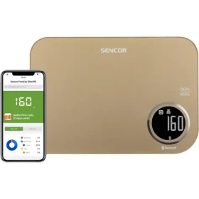Sencor SKS 7077CH béžová / múdra kuchynská váha / max. 5kg / funkcia TARE / Bluetooth (8590669263219)