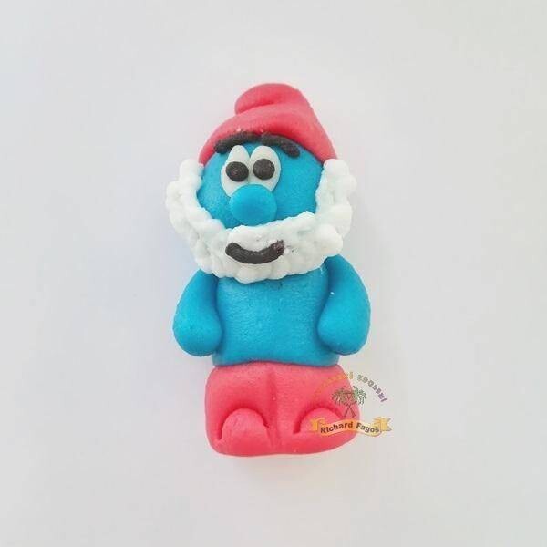 Figúrka na tortu „Otecko Šmolko“, 30 g, z kokosovej hmoty, 2 × 6,5 cm - Fagos - Fagos