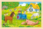 GOKI Drevené puzzle Farma