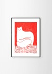 THE POSTER CLUB Autorský plagát Cat in Red by Cinzia Franceschini 30 x 40 cm