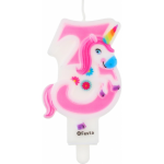 Svíčky na dort číslice 3 unicorn 7,8cm - Godan