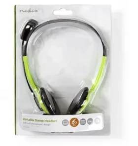 Nedis PC slúchadlá zelená (CHST100GN) / Slúchadlá / Stereo / Na uši / 2x jack 3,5 mm / Skladací mikrofón (CHST100GN)