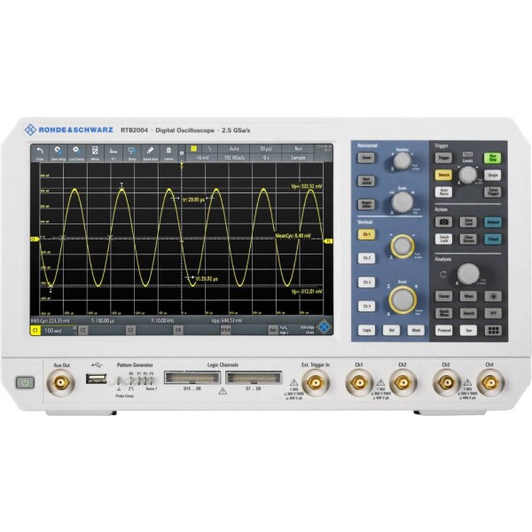 Rohde & Schwarz RTB2K-104 digitálny osciloskop 100 MHz 4-kanálová 1.25 GSa/s 10 Mpts 10 Bit digitálne pamäťové médium (DSO), funkcie multimetra, logický; 1333.1005P14