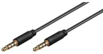 MicroConnect Slim audio kábel 4-pin Jack 3.5mm - Jack 3.5mm 2m čierna (IPOD016)
