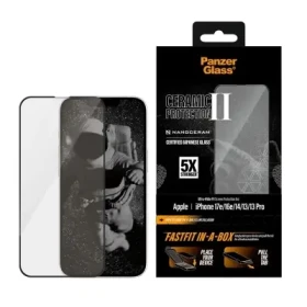 PanzerGlass Ceramic II Apple iPhone 17e/16e/14/13/13 Pro s bezprašným inštalačným boxom (PG30727)