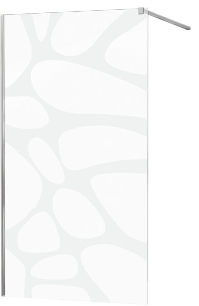 MEXEN/S - KIOTO Sprchová zástena WALK-IN 90x200 cm 8 mm, chróm, biely vzor 800-090-101-01-97