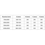 MEXEN - Exo sprchové dvere krídlové70, transparent, zlatá 814-070-000-50-00