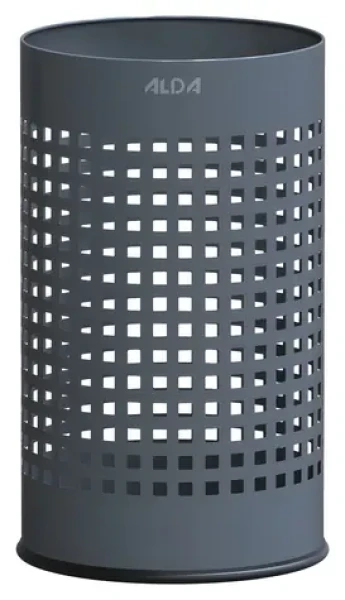 ALDA Officer šedá / Odpadkový kôš / dierovaný / lakovaná oceľ / 18 l