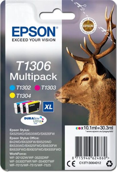 Epson Toner T1306 Sada CMY (T1302+T1303+T1304) (C13T13064012)