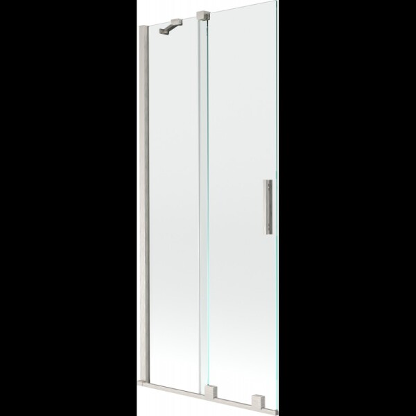 MEXEN/S - Velár dvojkrídlová posuvná vaňová zástena 80 x 150, transparent, nikel kartáčovaný 896-080-000-01-97