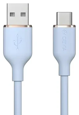Devia Jelly Series modrá / Nabíjací kábel / USB-A - USB-C / 1,2 m / silikónový (6938595386633)