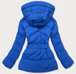 Dámska prešívaná bunda v chrpovej farbe s opaskom na prechodné obdobie (23060-3) odstíny modré S (36)