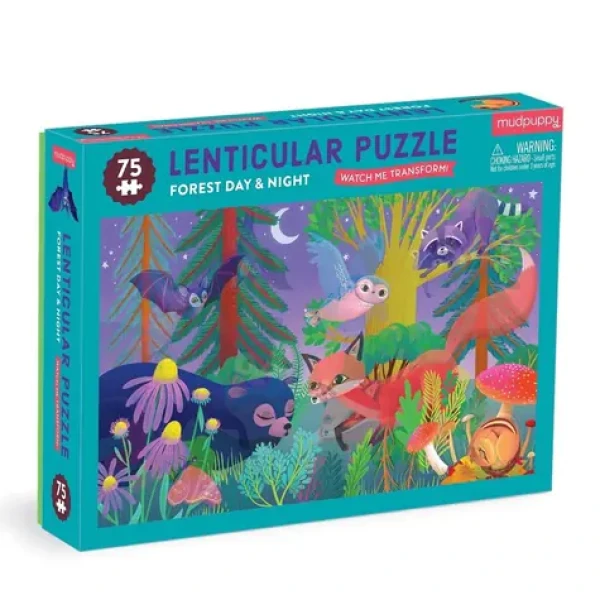 Mudpuppy Puzzle s lentikulárnym efektom Les vo dne aj v noci