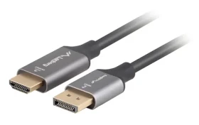Lanberg / Kábel DisplayPort na HDMI / MM / 4K / 1 m (CA-DPHD-20CU-0010-BK)