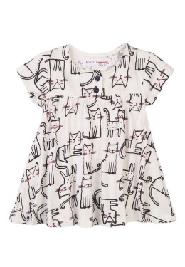 Šaty pre dievčatá, Minoti, Purrfect 4, biele - 68/74 | 6-9m