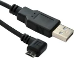 MicroConnect kábel USB2.0 A (M) - microUSB B (M) zahnutý 90 ° 3M čierna / 480Mbit/s (USBABMICRO3ANG)