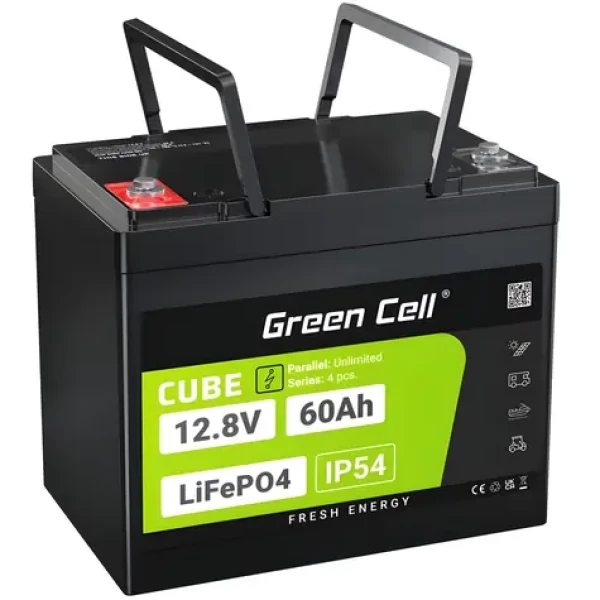 Green Cell LFPGC12V60AH / Batéria LiFePO4 / 12,8V / 60Ah / 768Wh (LFPGC12V60AH)