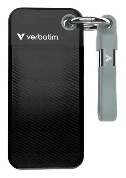 Verbatim Pocket SSD 128 GB čierna/sivá / Externý SSD / USB-C 3.2 Gen 2 / R: 1000 MB/s / W: 1000 MB/s (32432)