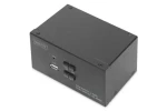 Digitus DS-12860 čierna / KVM prepínač / 2-portový / Dual-Display / HDMI / 4K 30Hz / USB (DS-12860)