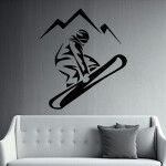 Veselá Stena Samolepka Snowboardista Farba: černá, Veľkosť: 100 x 114 cm