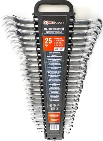 Forcekraft Sada očkoplochých kľúčov 25 dielov / Sada kľúčov / 6-32 mm / Cr-V (FK-5261MP)