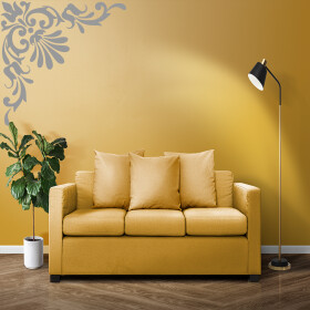 Veselá Stena Samolepka Ornament do rohu Farba: šedá, Veľkosť: 100 x 100 cm