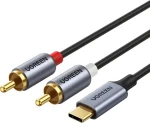 Ugreen USB-C - RCA sivá / Audio kábel / cinch / 1,5 m (UGR1184BLK)