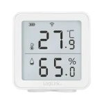 LogiLink Chytrý teplomer a vlhkomer biela / Senzor teploty a vlhkosti / Wi-Fi / Tuya / -10 až 55 °C (SC0116)