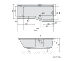POLYSAN - VERSYS R asymetrická vaňa 160x84x70x47cm, biela 15611