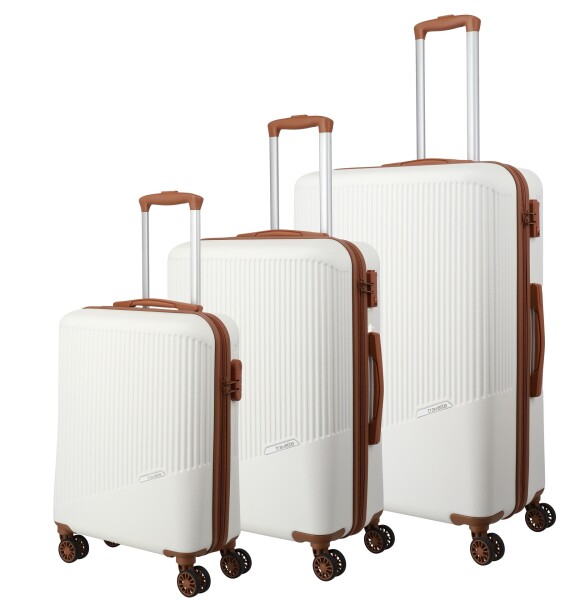 Sada cestovných kufrov Travelite Bali S,M,L White/Cognac