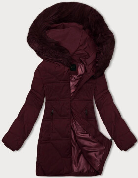 Dámska zimná bunda vo vínovej farbe s kapucňou J Style (16M9099-06) odstíny červené L (40)