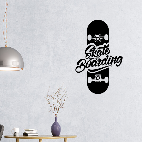 Veselá Stena Samolepka Skate Farba: černá, Veľkosť: 80 x 50 cm