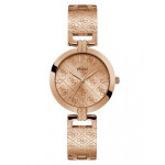 GUESS hodinky Rose Gold-tone Analog Watch Ružovozlatá