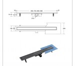 BESCO - Odtokový žľab VIRGO DUO GRAFIT - Rozmer A - 60 cm ZLOL60VGR