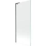 MEXEN/S - Next L vaňová zástena FIX 80 x 150, transparent, grafit kartáčovaná 895-080-000-03-00-66