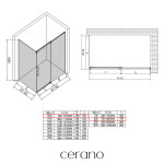 CERANO - Sprchovací kút Lantono - pravá - 8 mm - Soft-Close - chróm, mliečne sklo - 100x80 - posuvný CER-665527