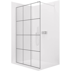 CERANO - Sprchová zástena Walk-in Onyx Round Ľ/P - 8 mm - okrúhla vzpera - chróm, industriálne sklo - 120x200 CER-8050BD224