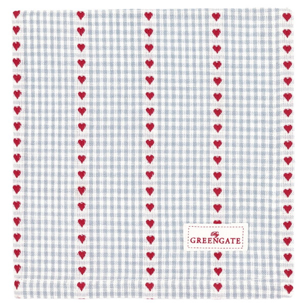 GREEN GATE Bavlnený obrúsok Bea Grey 40 x 40 cm