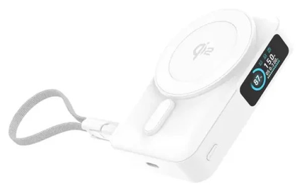 Mobile Origin PB19 biela / Powerbanka / 10 000 mAh / Qi2 15W / USB-C kábel / TFT displej (MO-TDS-PB19-WHT)