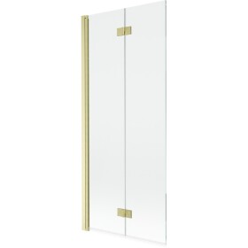 MEXEN - MIST vaňová zástena 80x150 cm 6mm 2-s, zlatá kartáčovaná, číra, ľavá 8A9-080-002-55-00-L