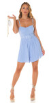 Sexy Koucla Bandeau Plissee Overall with belt babyblue Einheitsgroesse