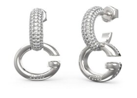 Guess Fashion kruhové náušnice s kryštálmi Oh My G JUBE04521JWRHT/U