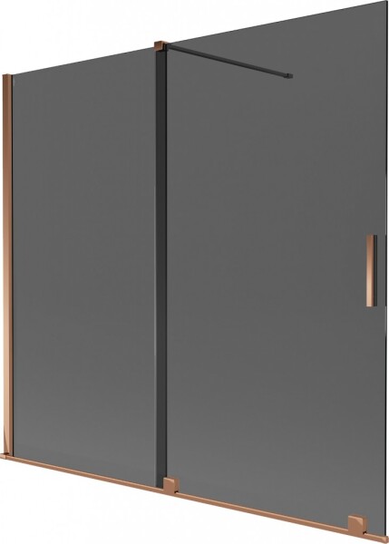 MEXEN/S - Velar dvojkrídlová posuvná vaňová zástena 170 x 150, grafit, ružové zlato 896-170-000-41-60