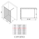 CERANO - Sprchová zástena Walk-in Moreli Ľ/P - 8 mm - čierna matná, transparentné sklo - 90x200 CER-417608